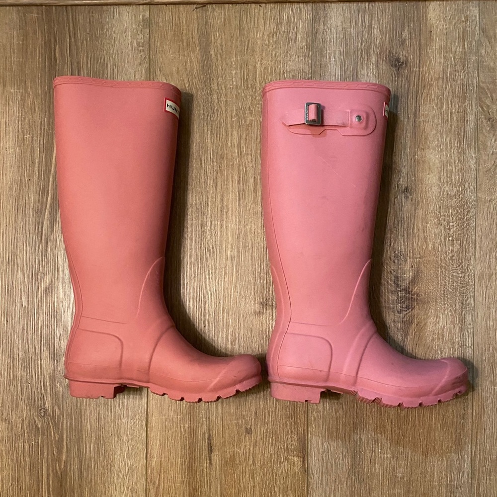 Pink hunter boots